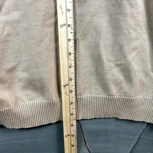 Banana Republic Sweater Mens Large Beige Blue Diamond Pattern V-Neck Long Sleeve - Picture 5 of 6